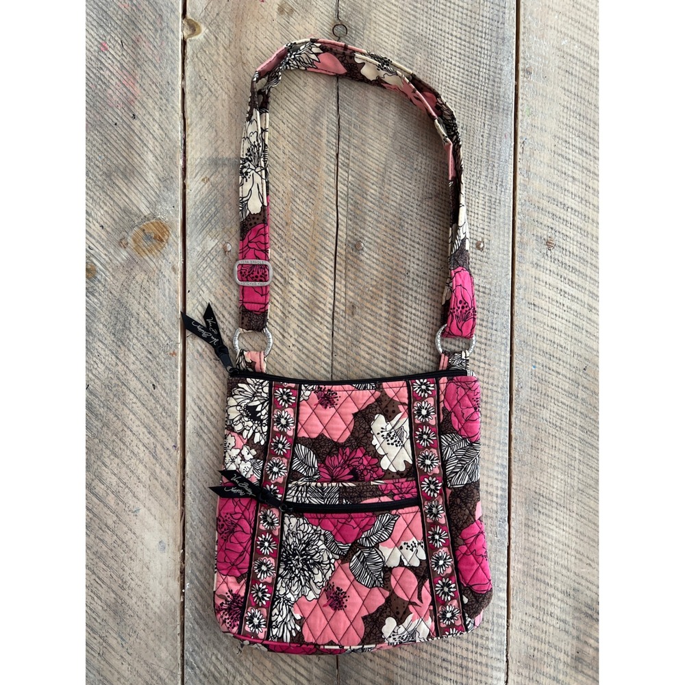 Vera Bradley Provencal Quilted Cotton Crossbody Bag Pink Floral Adjustable Strap